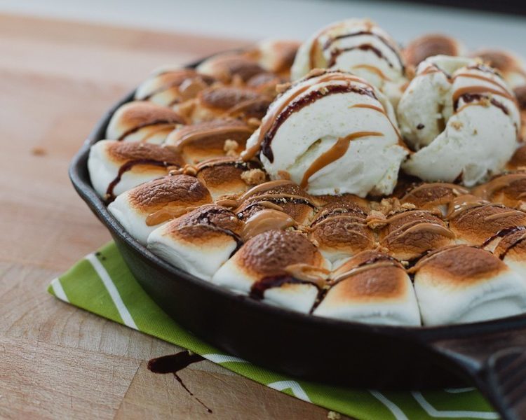 Dark Chocolate Peanut Butter Smores Pizookie by popular Florida foodie blogger Fresh Mommy Blog