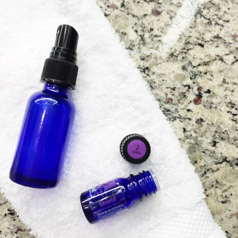 A DIY Thieves Shield spray that is sanitizing, antiviral and antibacterial