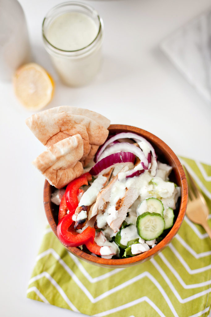 Greek Salad with Tzatziki Dressing and Chicken Fresh Mommy Blog