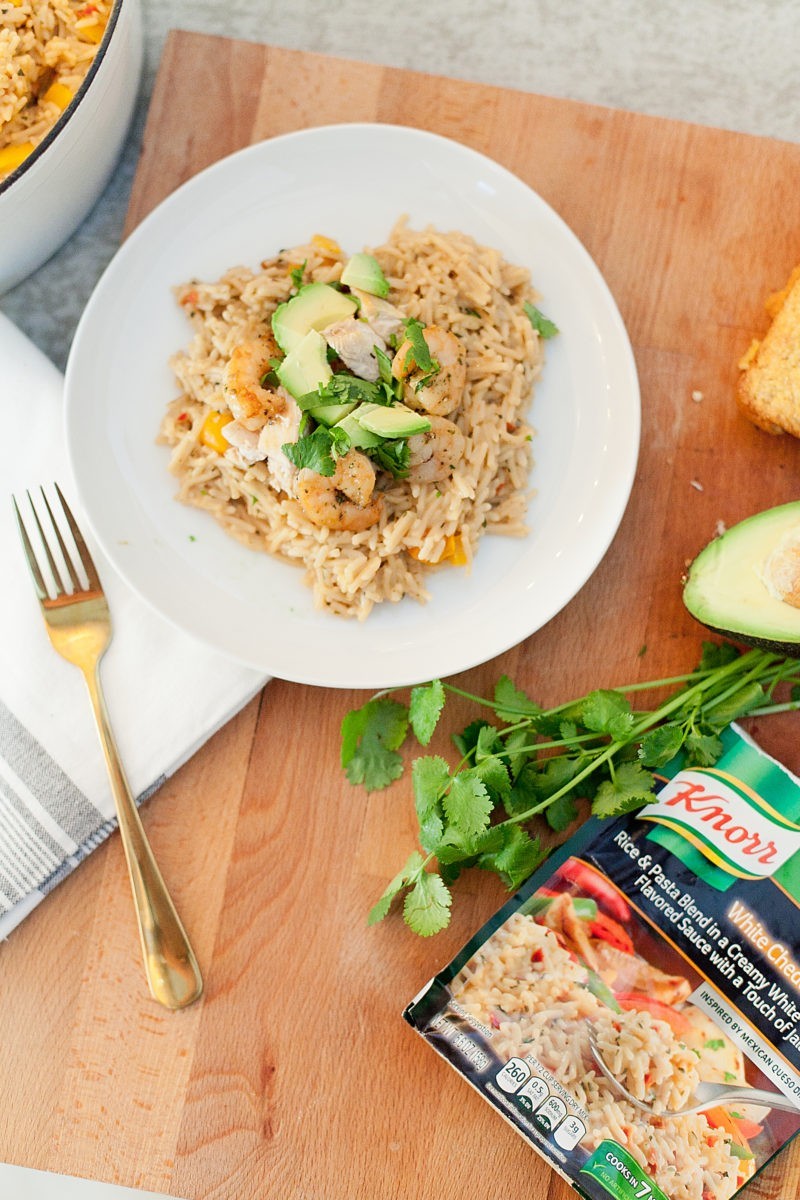 Share a Meal for World Food Day| Delicious Shrimp and Chicken White Queso Rice Dinner Recipe with Knorr