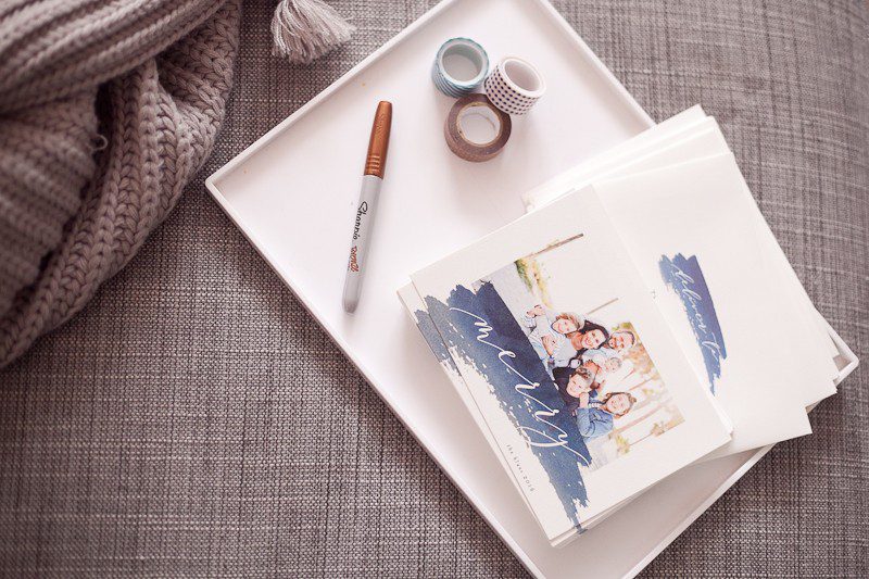 Blue Family Photo Christmas Cards 2016 from Minted