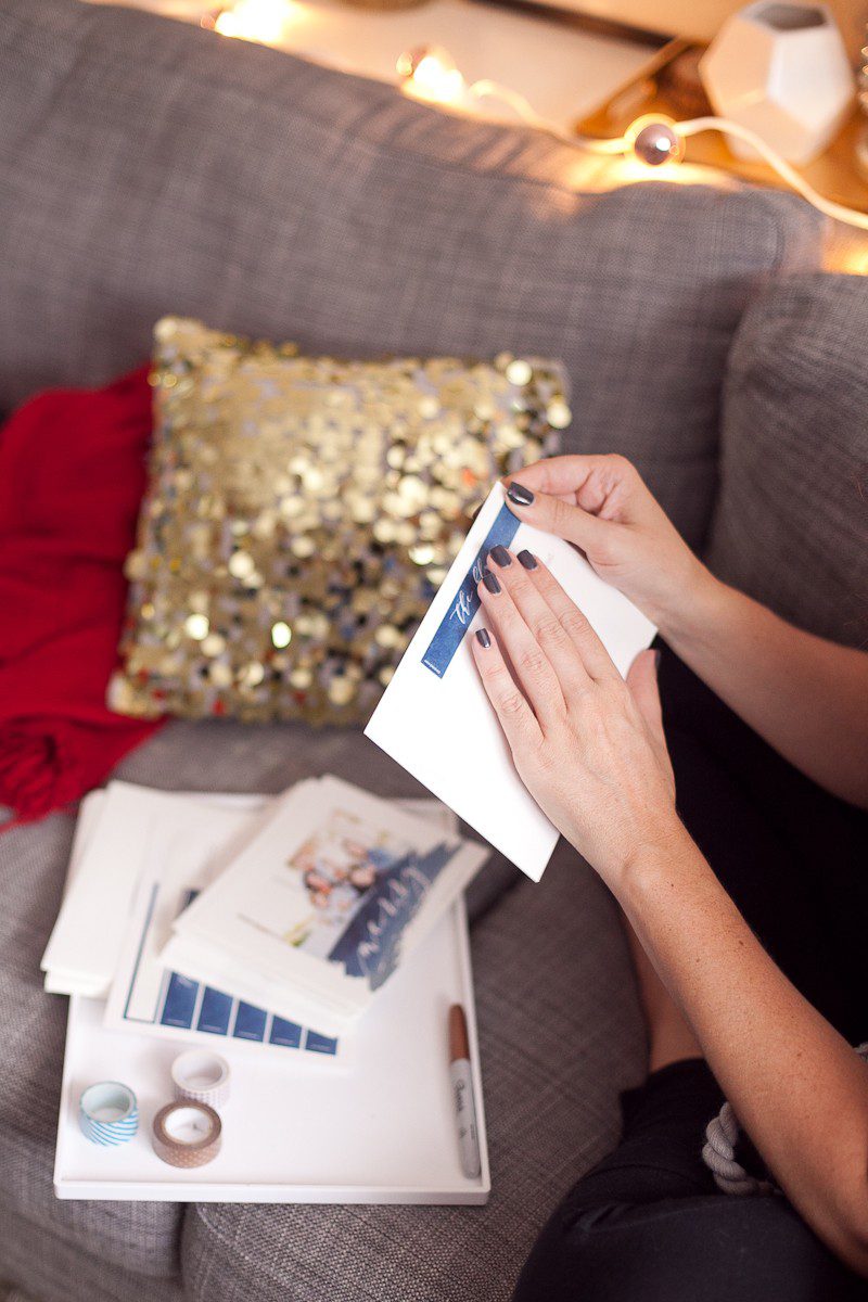 Blue Family Photo Christmas Cards 2016 from Minted