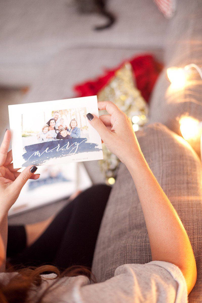 Blue Family Photo Christmas Cards 2016 from Minted