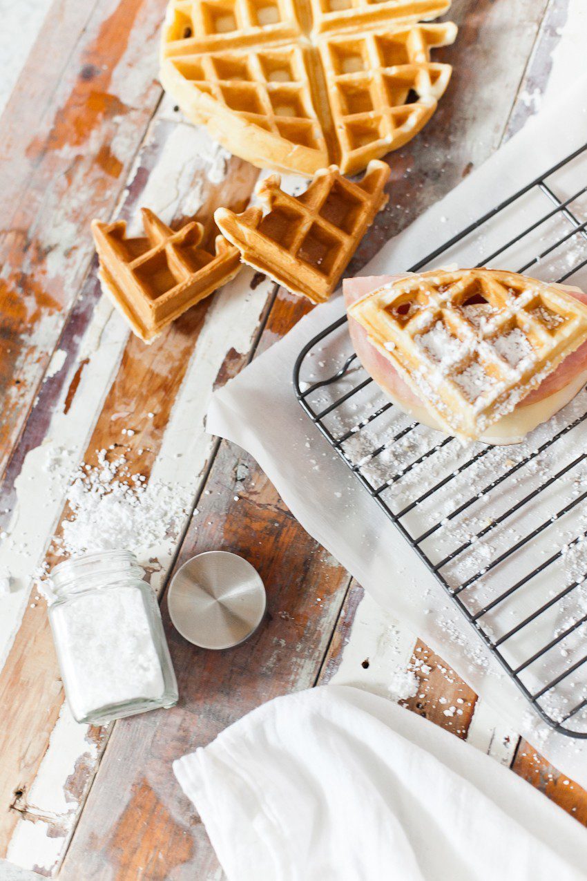 Monte Cristo Waffle Skewers make for a great breakfast, brunch or breakfast for dinner! These make a meal that our entire family eats up and also great for Valentine's Day or any other holiday!