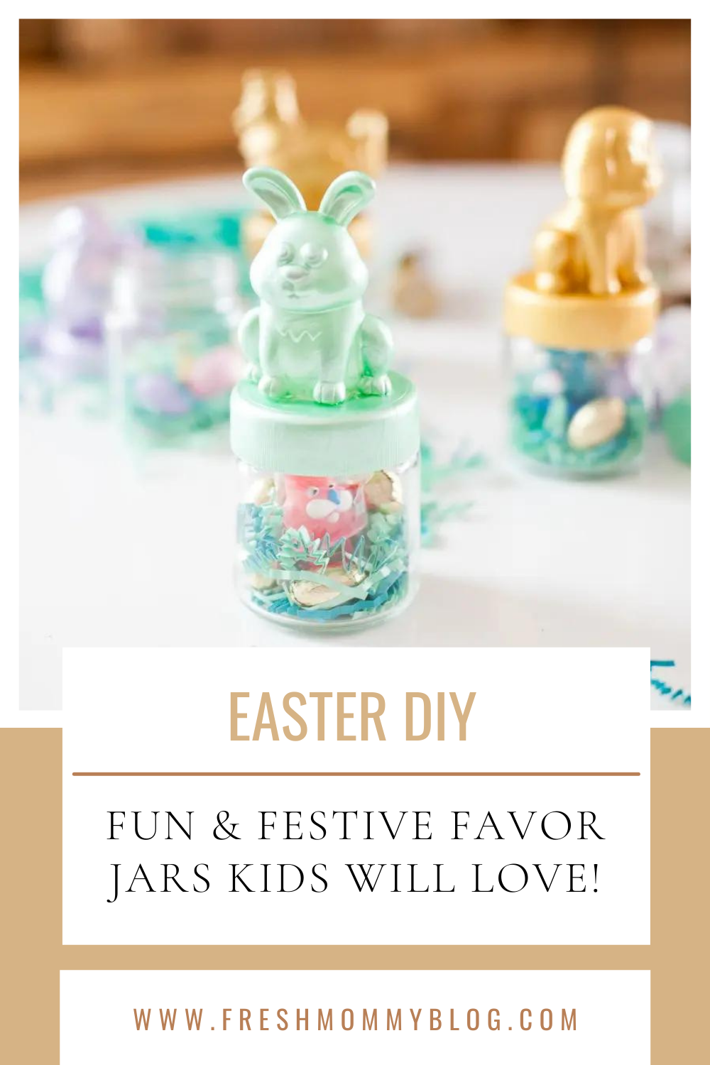 DIY Easter Candy Jars, a tutorial featured by top US lifestyle blogger, Tabitha Blue of Fresh Mommy Blog.