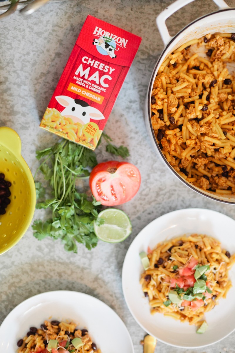 A delicious twist on a kid favorite meal... Taco Mac and Cheese. Healthy and wholesome meal for dinner or lunch!