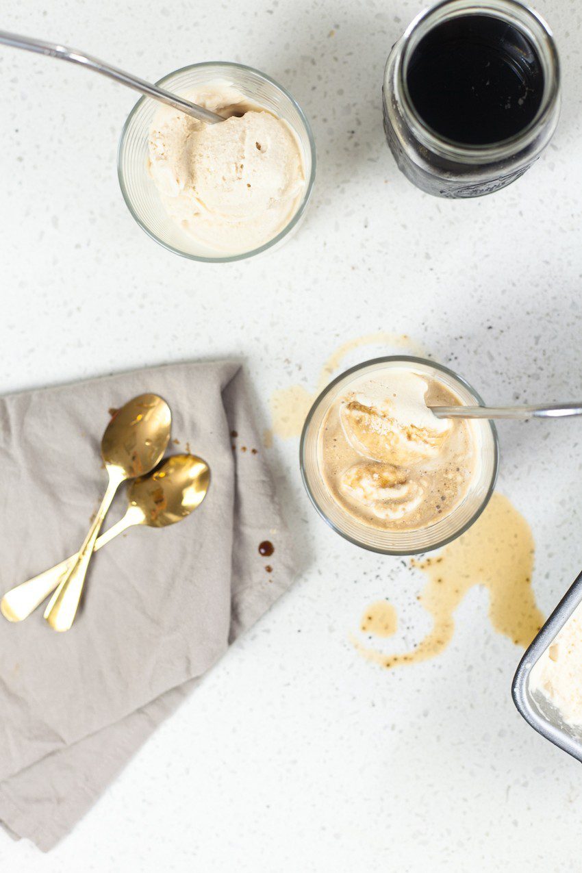 Deliciously sweet and creamy homemade coffee ice cream made with just three ingredients!