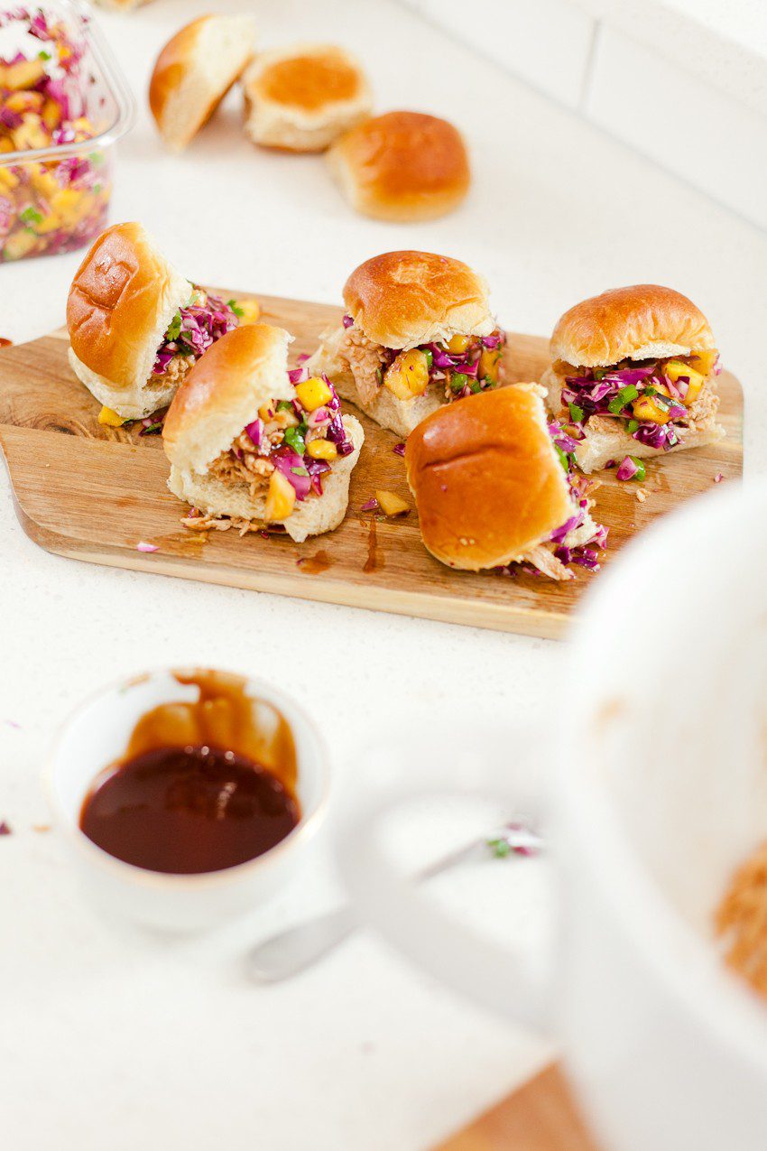 Easy Entertaining and BBQ Hawaiian Chicken Sliders recipe. Great summer backyard barbecue ideas featured by popular Florida foodie blogger Fresh Mommy Blog