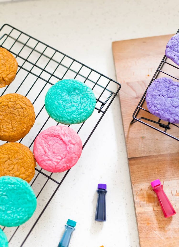 Colorful rainbow playdough and cookies. It's a recipe and activity in one!