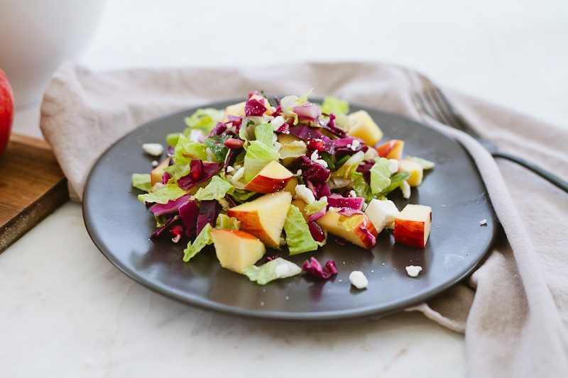 Healthy Apple and Pomegranate Winter Chopped Salad with Pazazz Apples from Tabitha Blue, popular Florida lifestyle blogger - Healthy Apple and Pomegranate Winter Salad Recipe by popular Florida lifestyle blogger Fresh Mommy Blog