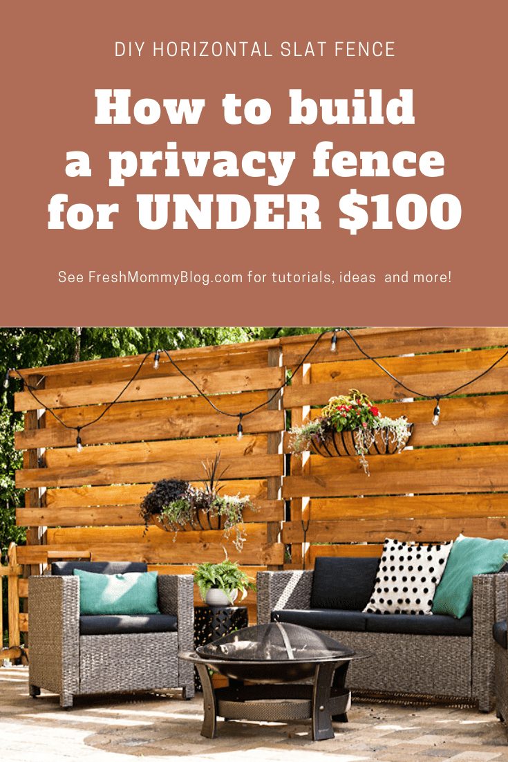 DIY Horizontal Slat Fence and Backyard Makeover. 8 ft tall privacy fence panels FOR LESS THAN $100!