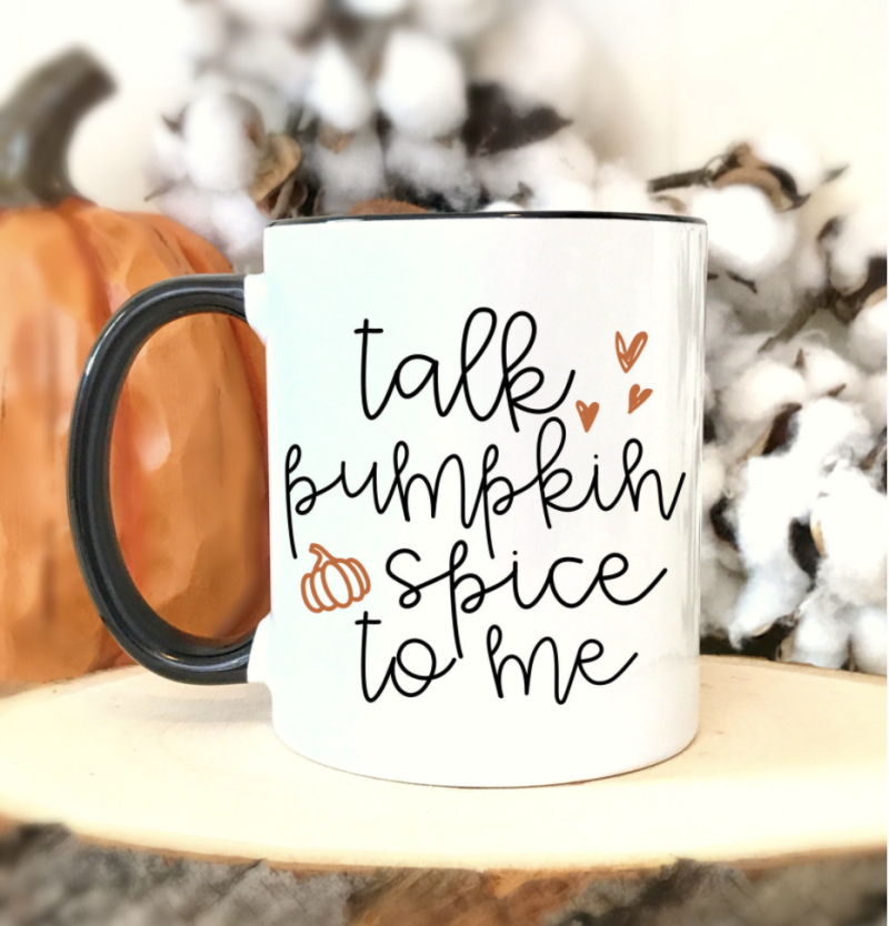 fall autumn blogger photoshoot gift Living My Best Fall Life coffee mug // cute watercolor art mug
