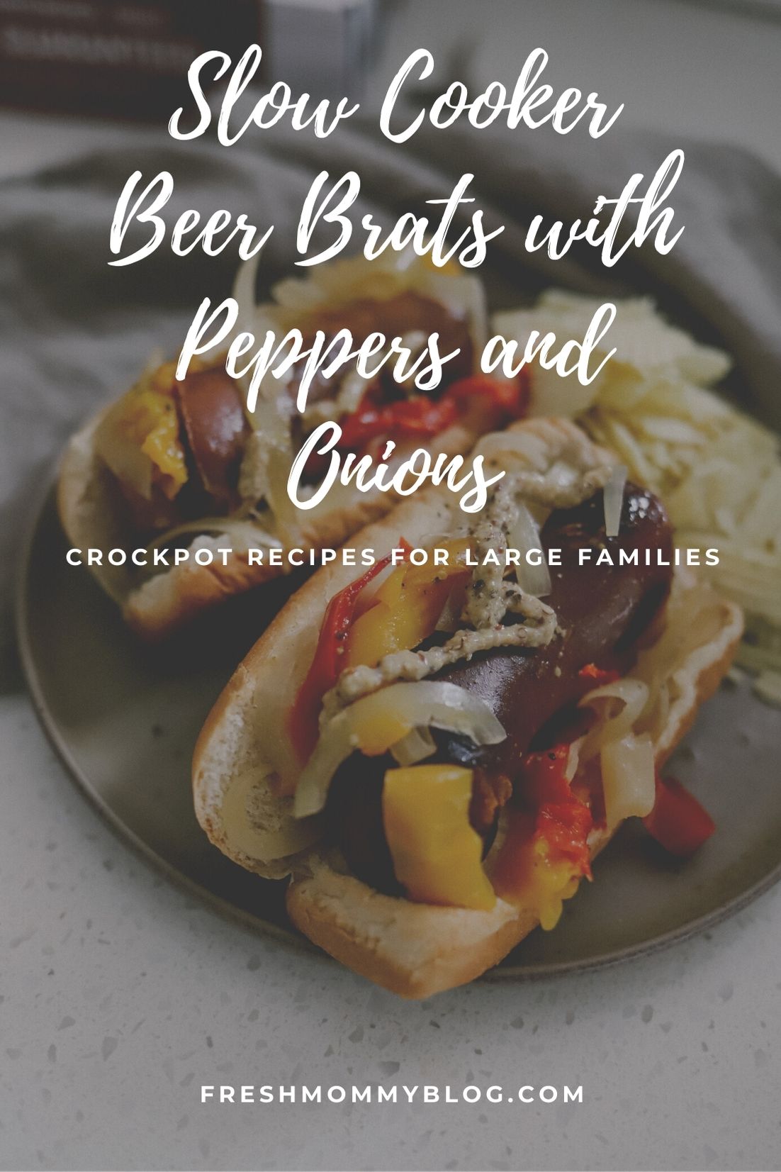Whether it's game day or just a simple crockpot meal for easy weeknight eating, these Slow Cooker Beer Brats are a tasty winner! Slow-cooked for one of the most flavorful, juicy brats you've ever had and perfect on top of a bun, sliced over noodles, or eaten all on its own.