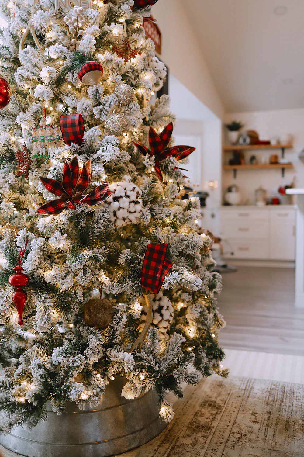 Our Simple Farmhouse Christmas Tree with Buffalo Check _ Tabitha Blue of Fresh Mommy Blog