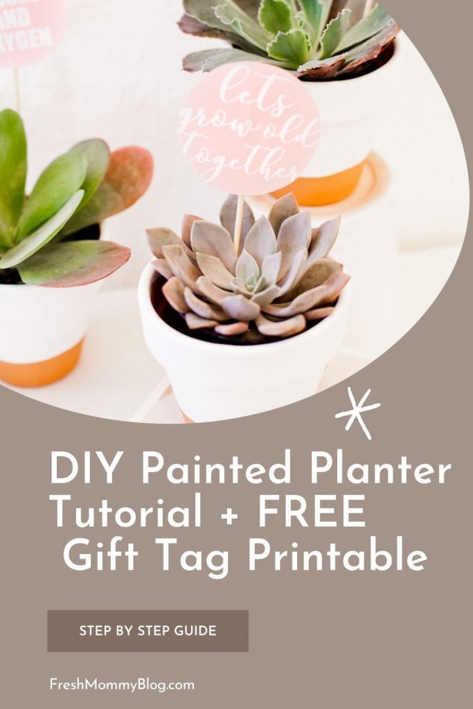 DIY Painted Planter Tutorial + FREE Valentines Day Gift Tag Printable 