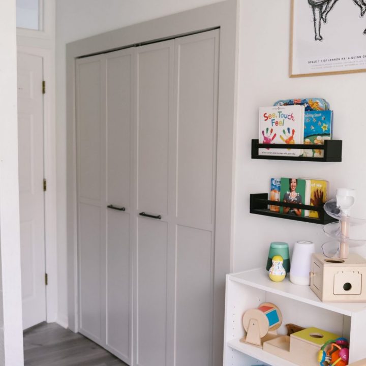 Home Refresh Ideas: DIY Closet Door Upgrade Tutorial. How to update Bi-fold closet doors on a budget. Easy how-to for updating old bifold closet doors and save money (save the hundreds it would cost to replace them!).