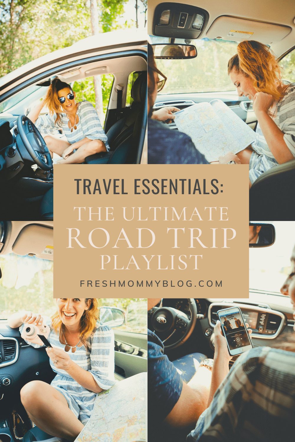 The Ultimate Family Road Trip Playlist: 40+ Songs Everyone Will Love! Make sure your family road trip playlist and journey is JUST AS FUN as the destination with this family road trip playlist and songs that everyone likes to move to. Travel Essentials by popular Florida lifestyle blogger Tabitha Blue of Fresh Mommy Blog | Family Road Trip Playlist by popular Florida travel blog, Fresh Mommy Blog: Pinterest image of a woman sitting in her car. 