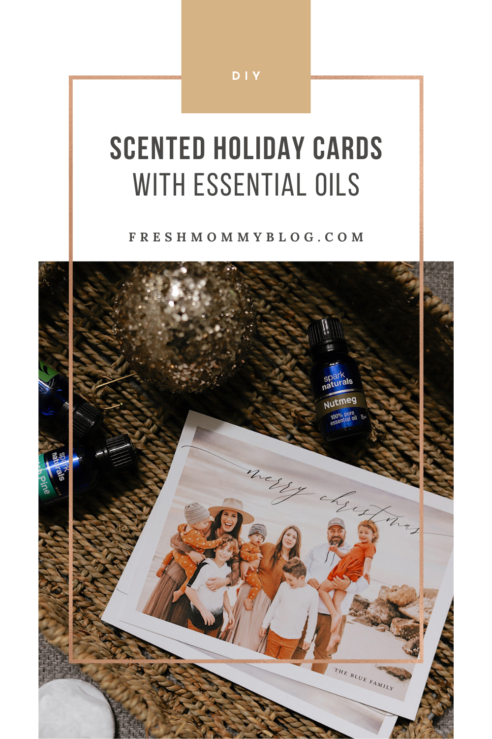 How to Make Essential Oil Holiday Cards, a tutorial featured by top US essential oil blogger, Fresh Mommy