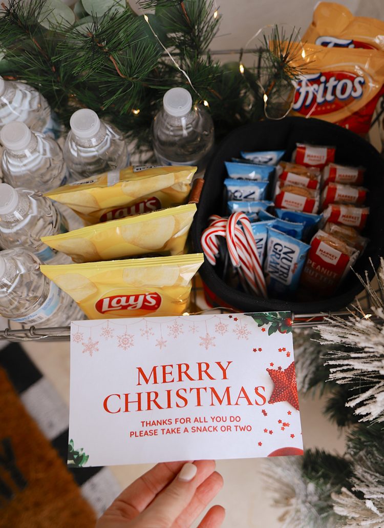 The Perfect Delivery Driver Snack Basket Printable and Ideas for Christmas