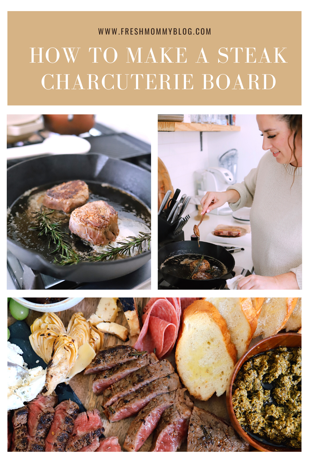 Steak Charcuterie Board featured by top US lifestyle blogger, Tabitha Blue of Fresh Mommy Blog.