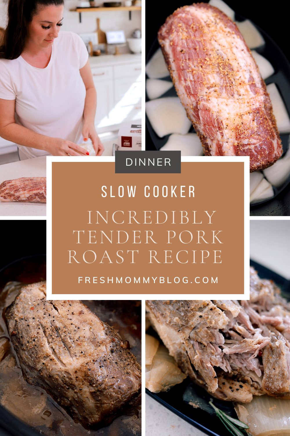 Tender Slow Cooker Pork Roast Recipe featured by top US lifestyle blogger, Tabitha Blue of Fresh Mommy Blog