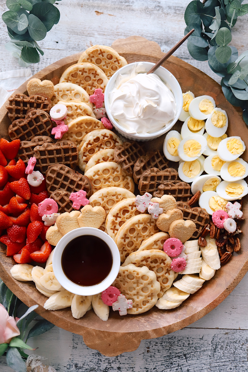 Valentine Breakfast Board with Chocolate Heart Waffles featured by top US lifestyle blogger, Tabitha Blue of Fresh Mommy Blog.