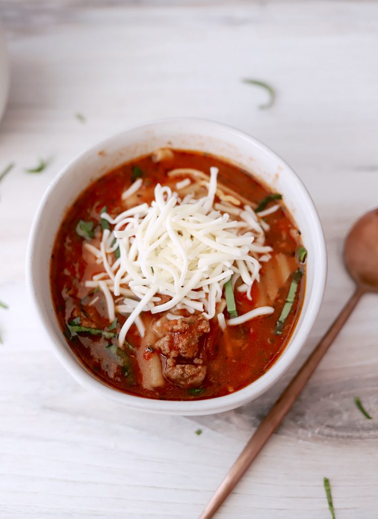 Easy and Delicious Slow Cooker Lasagna Soup