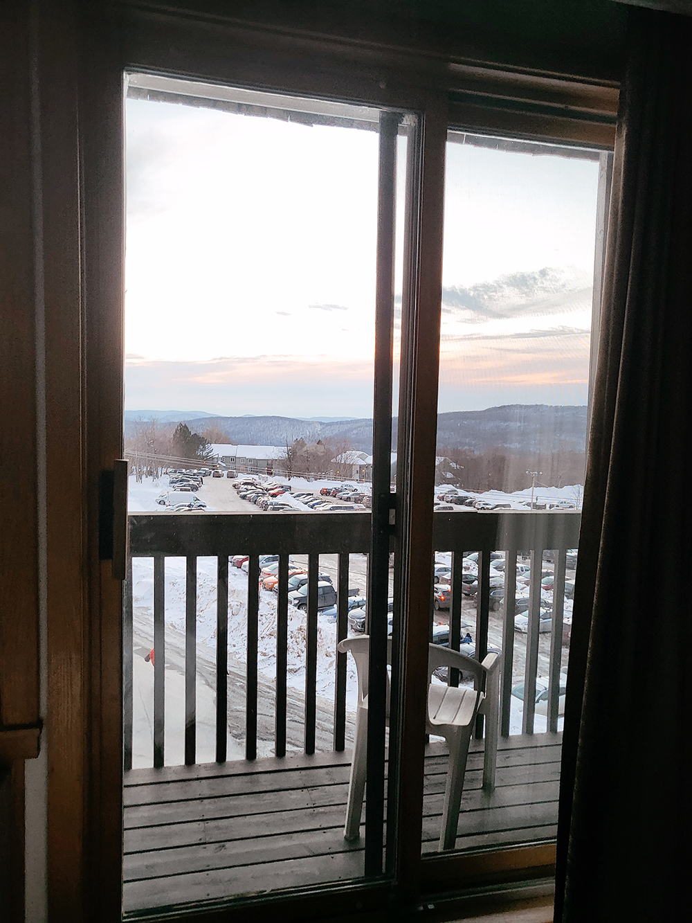 Winter Travel Guide- the Best Things to Do in Bolton Valley VT with your Family by Tabitha Blue - View from the room at Bolton Valley Resort!