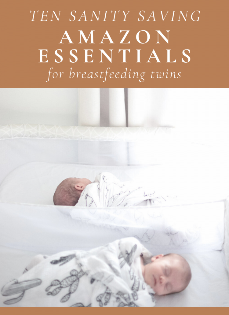10 Sanity Saving Amazon Essentials for Breastfeeding Twins! Mom of twin boys, Fresh Mommy Blog, shares the Top 10 Essentials you'll Need for Breastfeeding Twins on Amazon. Click here now for more!