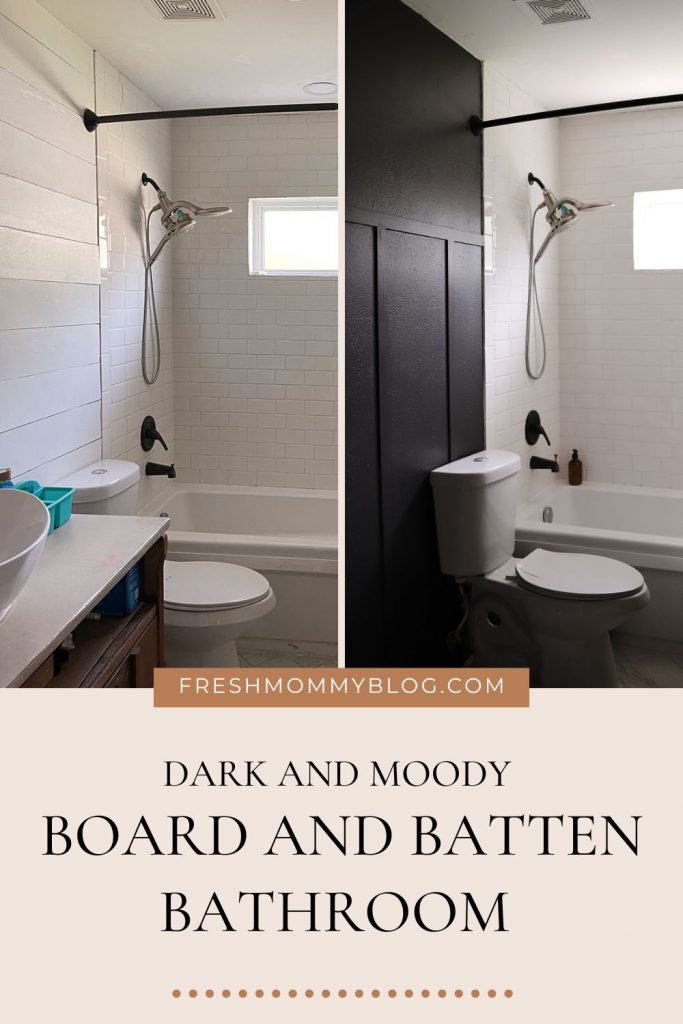 Board and Batten Dark Bathroom Makeover Moody Transformation Part 1