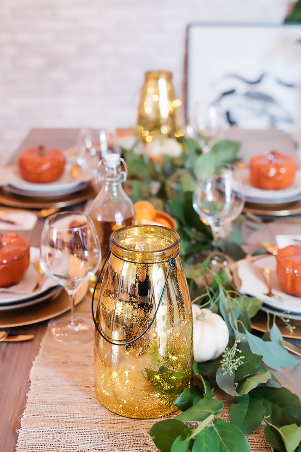 Play with adding different kinds of light to your tablescape