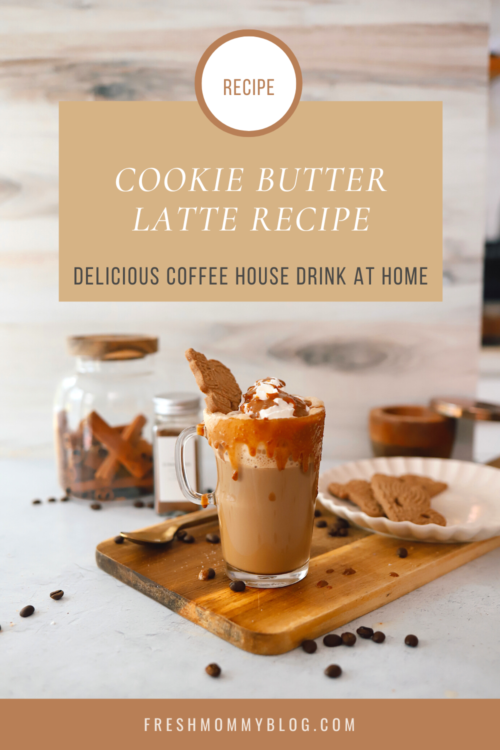 How to Make a Delicious Cookie Butter Latte at Home. Cookie Butter Latte recipe from Tabitha Blue of Fresh Mommy Blog