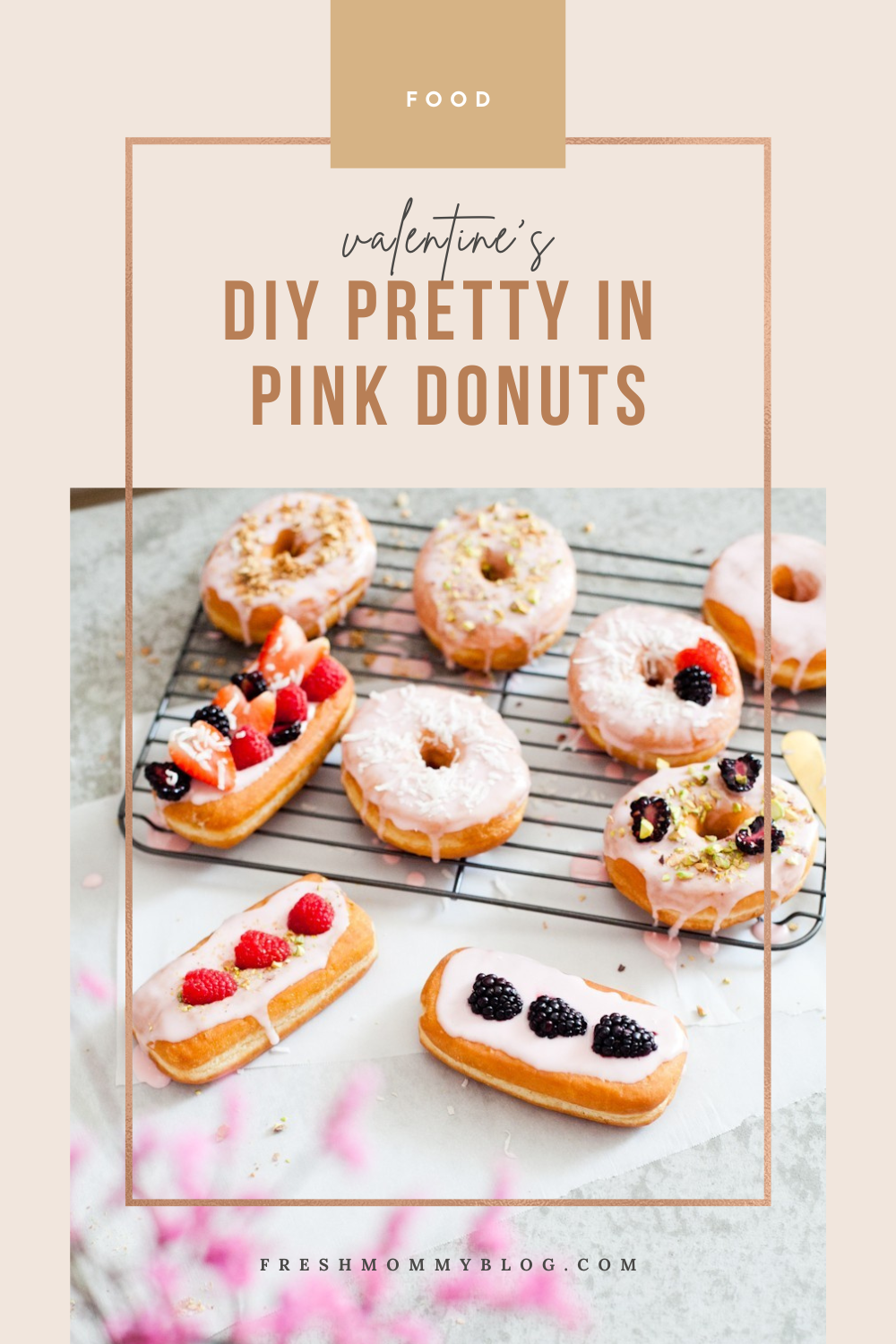 Valentine's DIY Pretty Pink Donuts - the perfect Valentine's Breakfast to show your love.