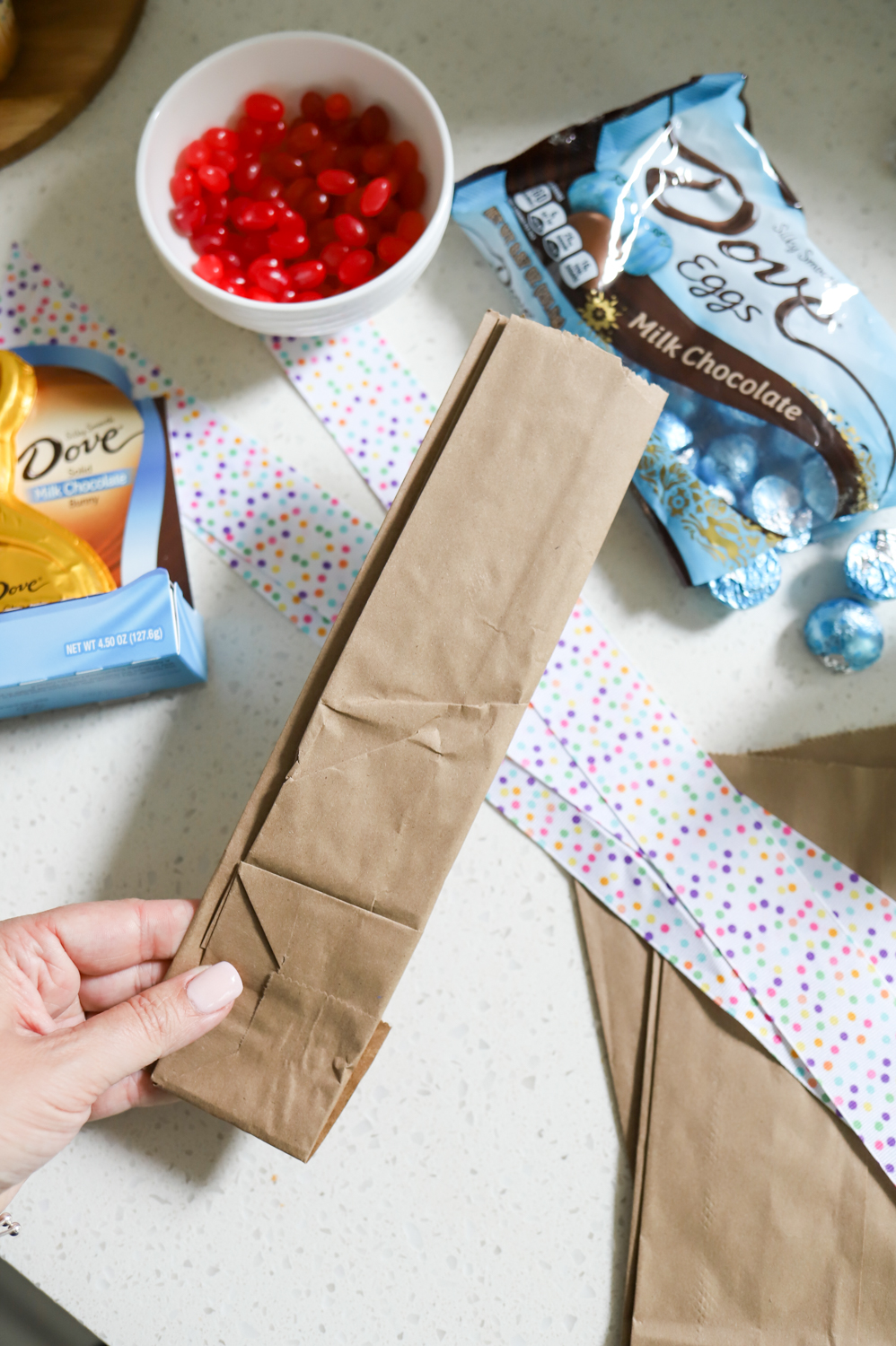Easter Gift Bag Instructions - Fold the Paper Bag