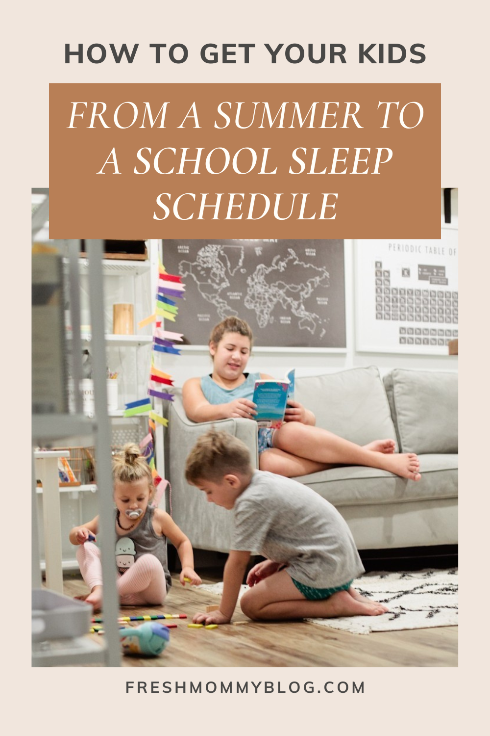 How to get your kids from a summer to a school sleep schedule. We are giving tips that will help with the transition and cut down on the morning melt-downs.