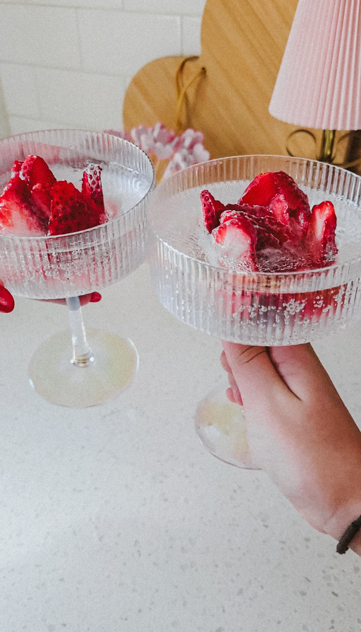 DIY Valentine Strawberry Rose Ice Cubes
