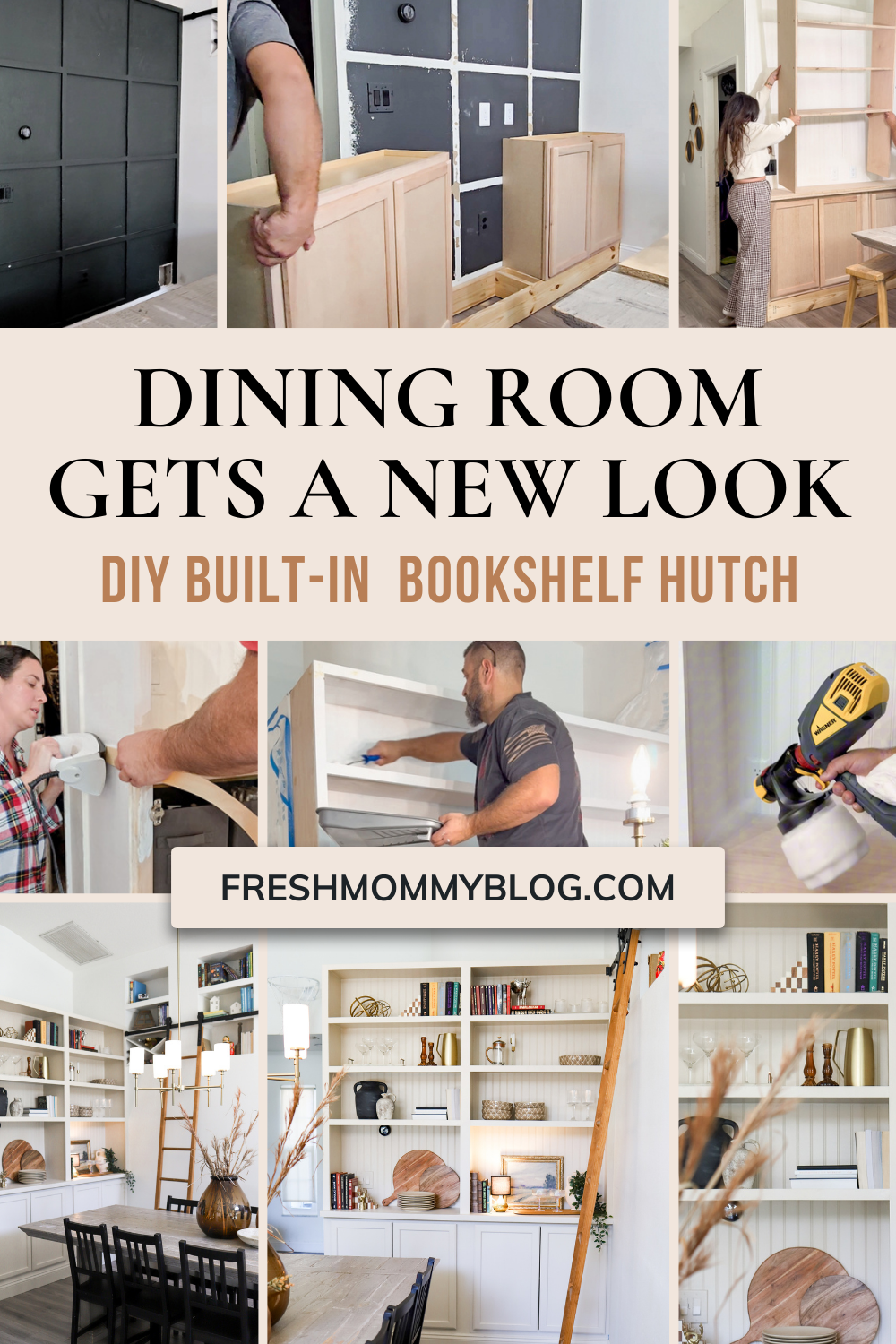 DIY Built-In Bookshelf Buffet - Exactly what we did so you can do it too. 