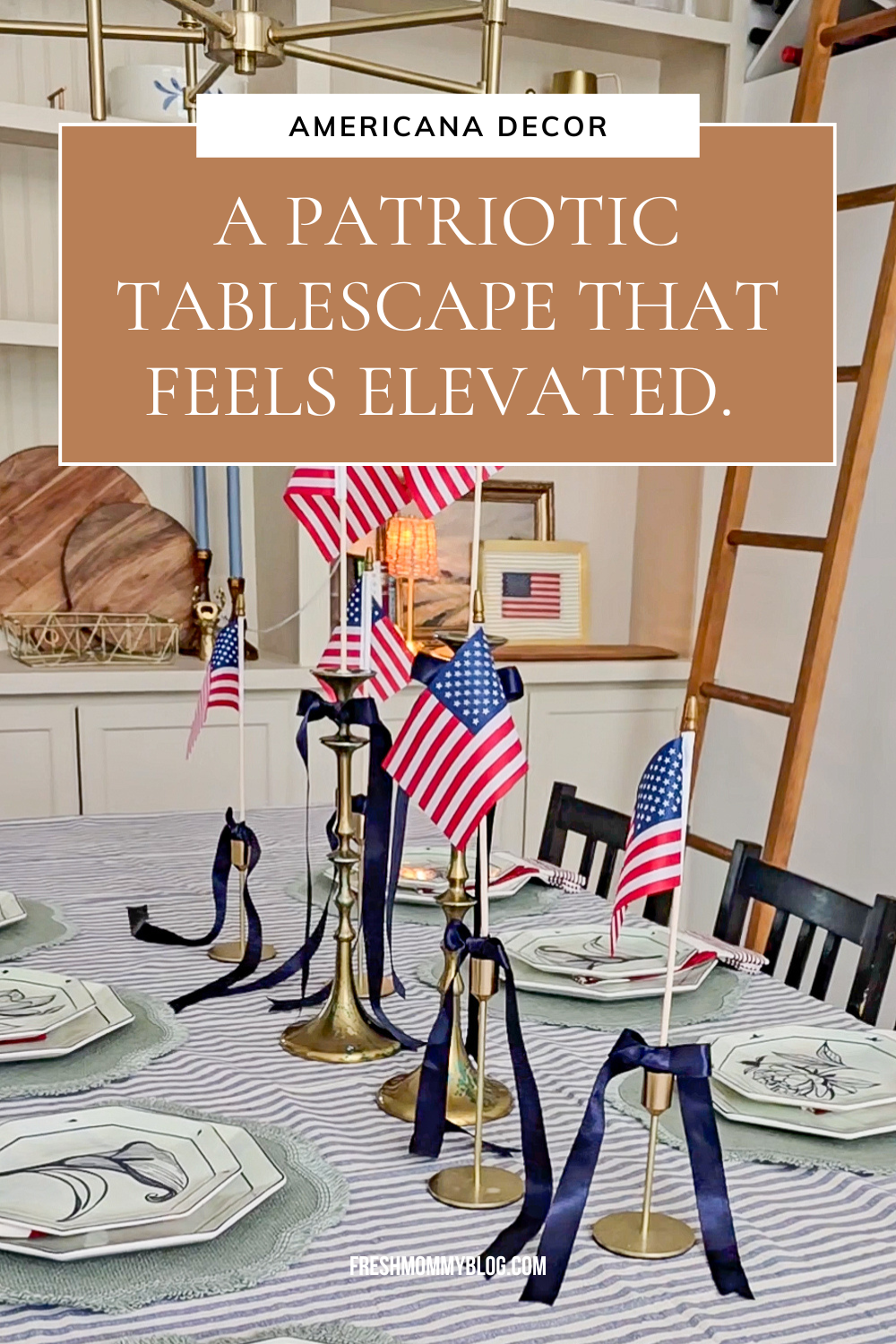 A Simple Patriotic Tablescape That Feels Elevated. This tablescape feels patriotic but also classic, and it is SO simple and SO pretty.
