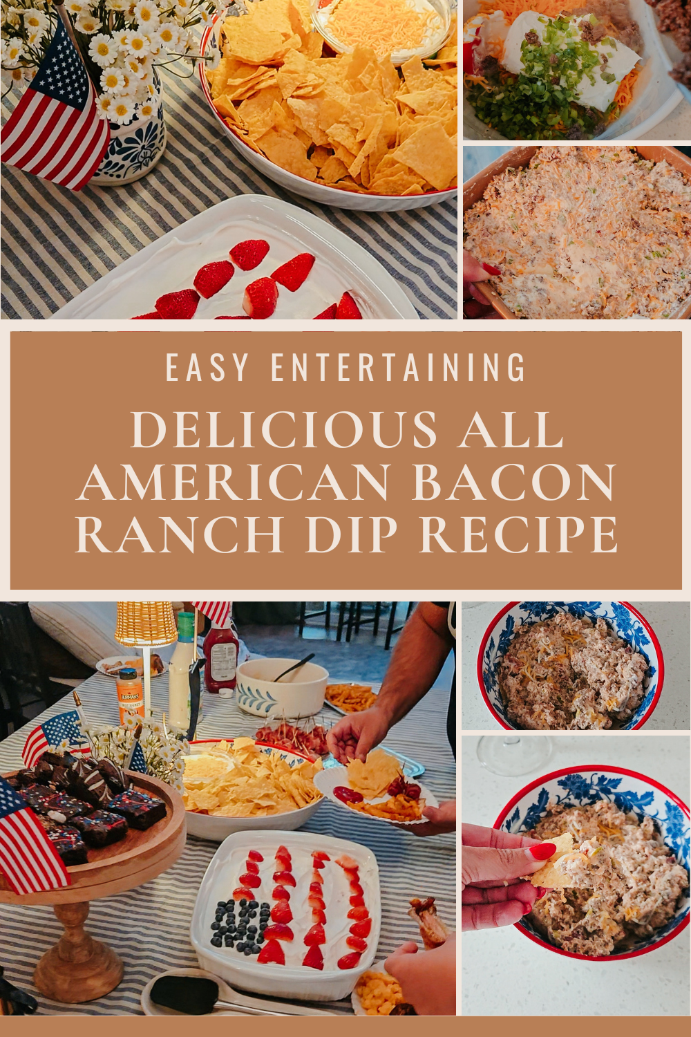 All-American Bacon Ranch Dip Recipe is Easy Entertaining for summer, bbq's, soccer games, football you name it