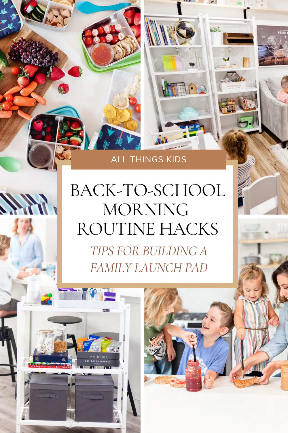 as we gear up for another school year, I wanted to come back to two of my favorite topics: building a morning routine that actually works for YOUR family, and creating a "launch pad", some people call it a command center, we just call it the spot where backpacks stop getting lost, so mornings (and afternoons) run smoother all year long.