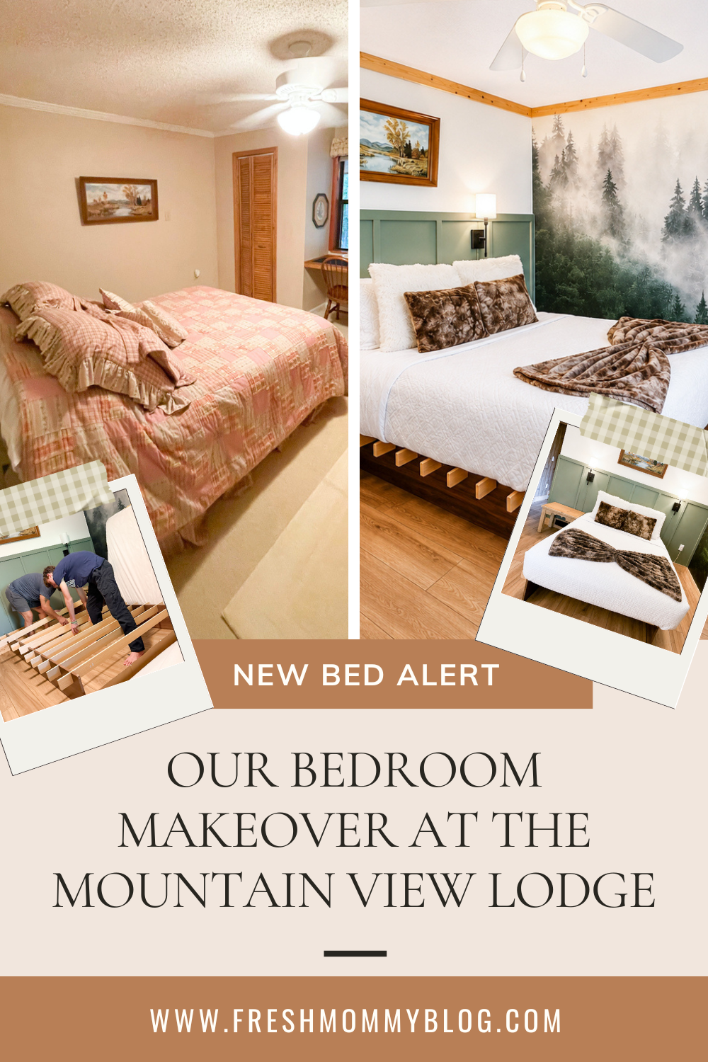 New Bed Alert We are sharing our bedroom makeover at the Mountain View Lodge