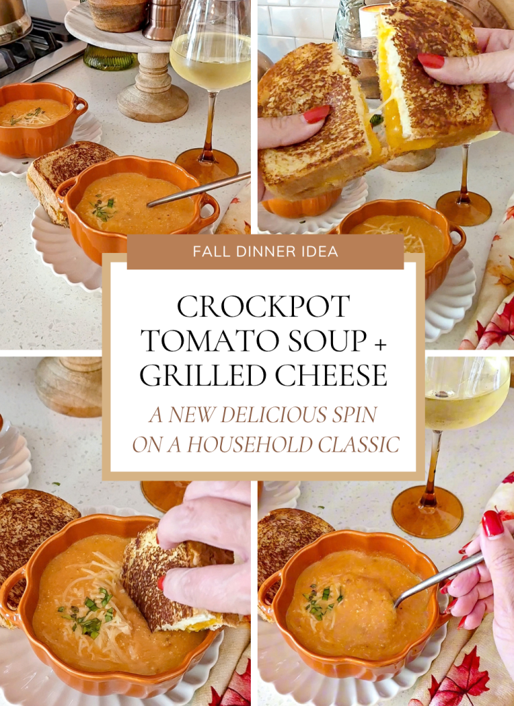 Fall Dinner Idea: Crockpot Tomato Soup and Grilled Cheese. A new delicious spin on a household classic.