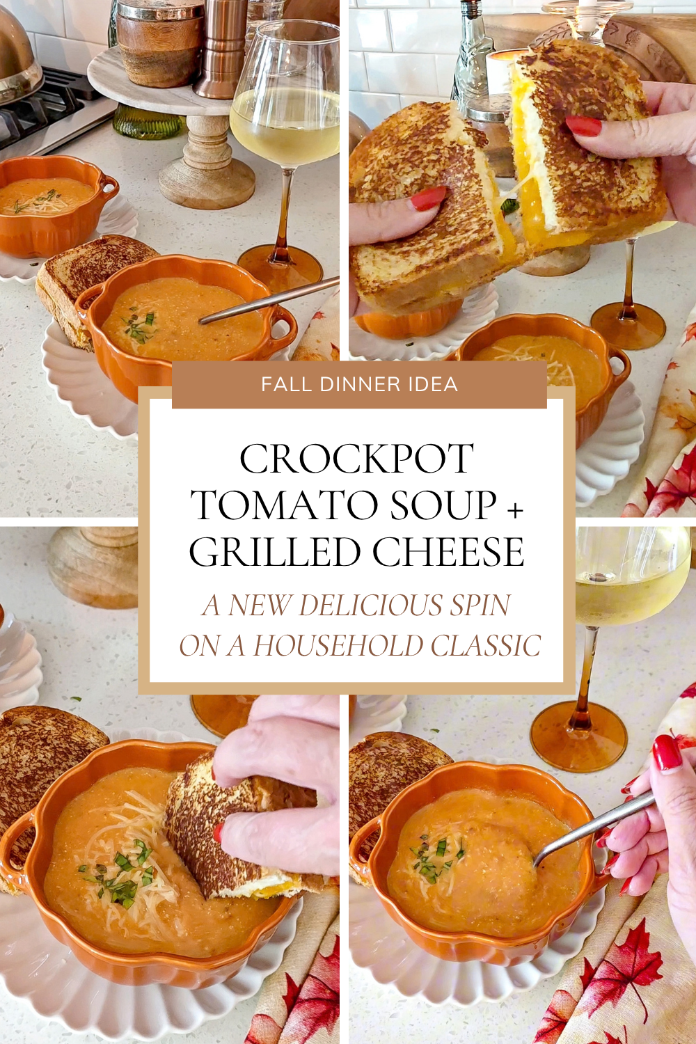 Fall Dinner Idea: Crockpot Tomato Soup and Grilled Cheese. A new delicious spin on a household classic.