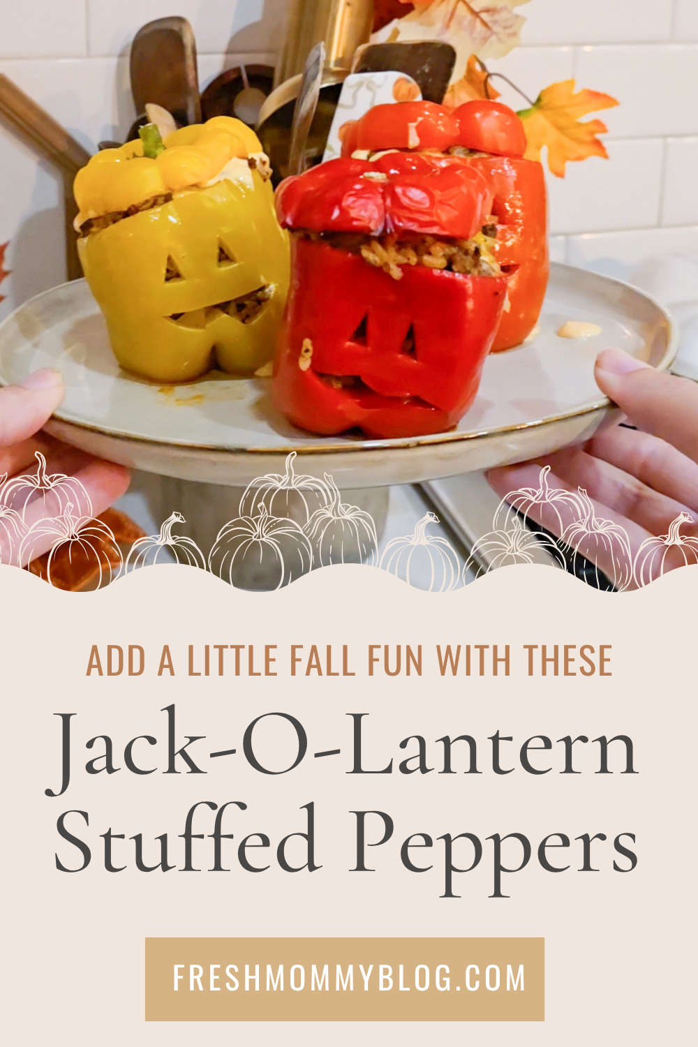 Jack-O-Lantern Stuffed Peppers: The Easiest Festive Fall Dinner
A new fall spin on a household classic! Carve colorful bell peppers into jack-o'-lanterns, stuff them with seasoned beef and rice, top with cheese, and bake. Uses microwave rice for a shortcut, with easy swaps for turkey, sausage, beans, and more. A fun family dinner the kids can help make! 